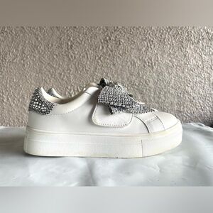 Kurt Geiger White and Silver Embellished Sneakers Size 2